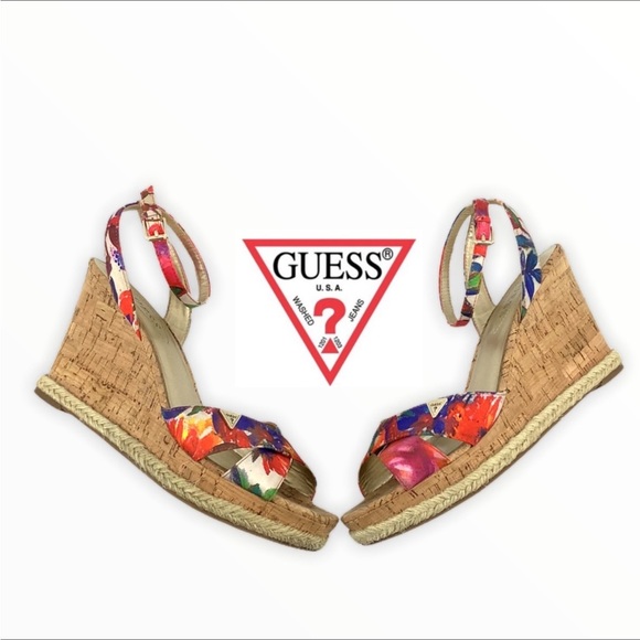 GUESS FLORAL WEDGE ESPADRILLES SIZE 10 - Picture 11 of 11